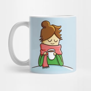 Woman Drink Coffee Alone Mug